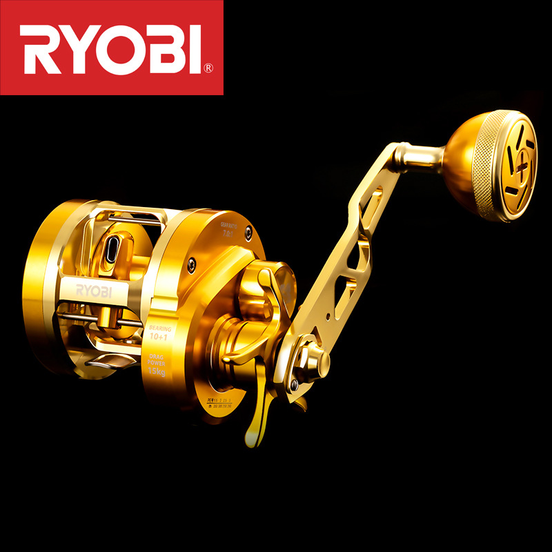 Fishing Boat Steering Wheel - JapanRYOBIRyobiVARIUSValius Gold Eisenplattenrolle Vollmetall Slow-Jigging Trommelrolle